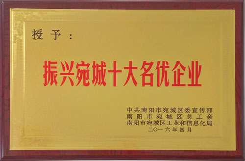 2016年振兴宛城十大名优企业
